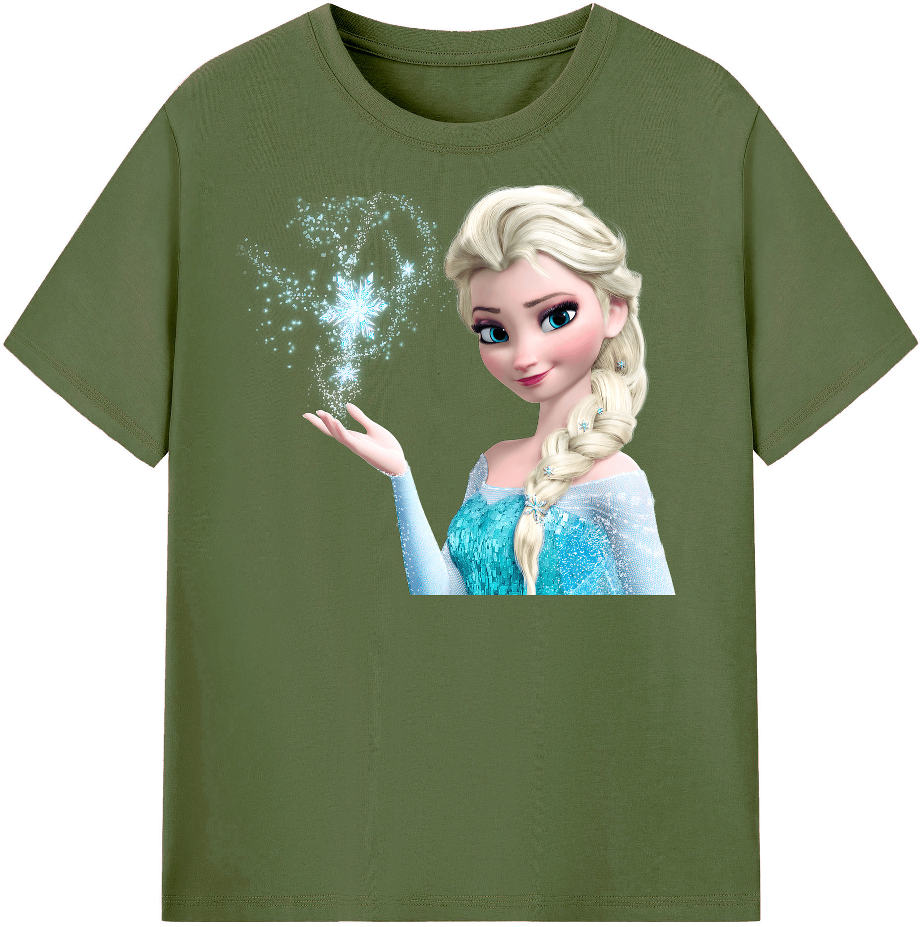 （画像用） アナと雪の女王 アンナ エルサ Frozen Anna Elsa 綿100％半袖Tシャツ（フロントプリント）